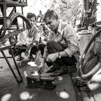 Old Delhi street side cart repair